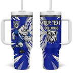 Personalized Canterbury Bulldogs Tumbler With Handle Dynamic Lightning Mascot Rugby Australia