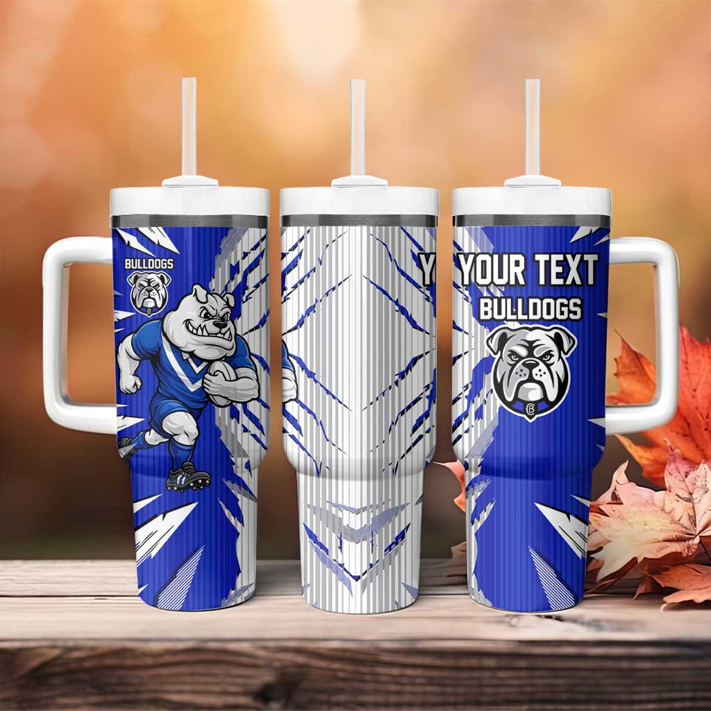 Personalized Canterbury Bulldogs Tumbler With Handle Dynamic Lightning Mascot Rugby Australia