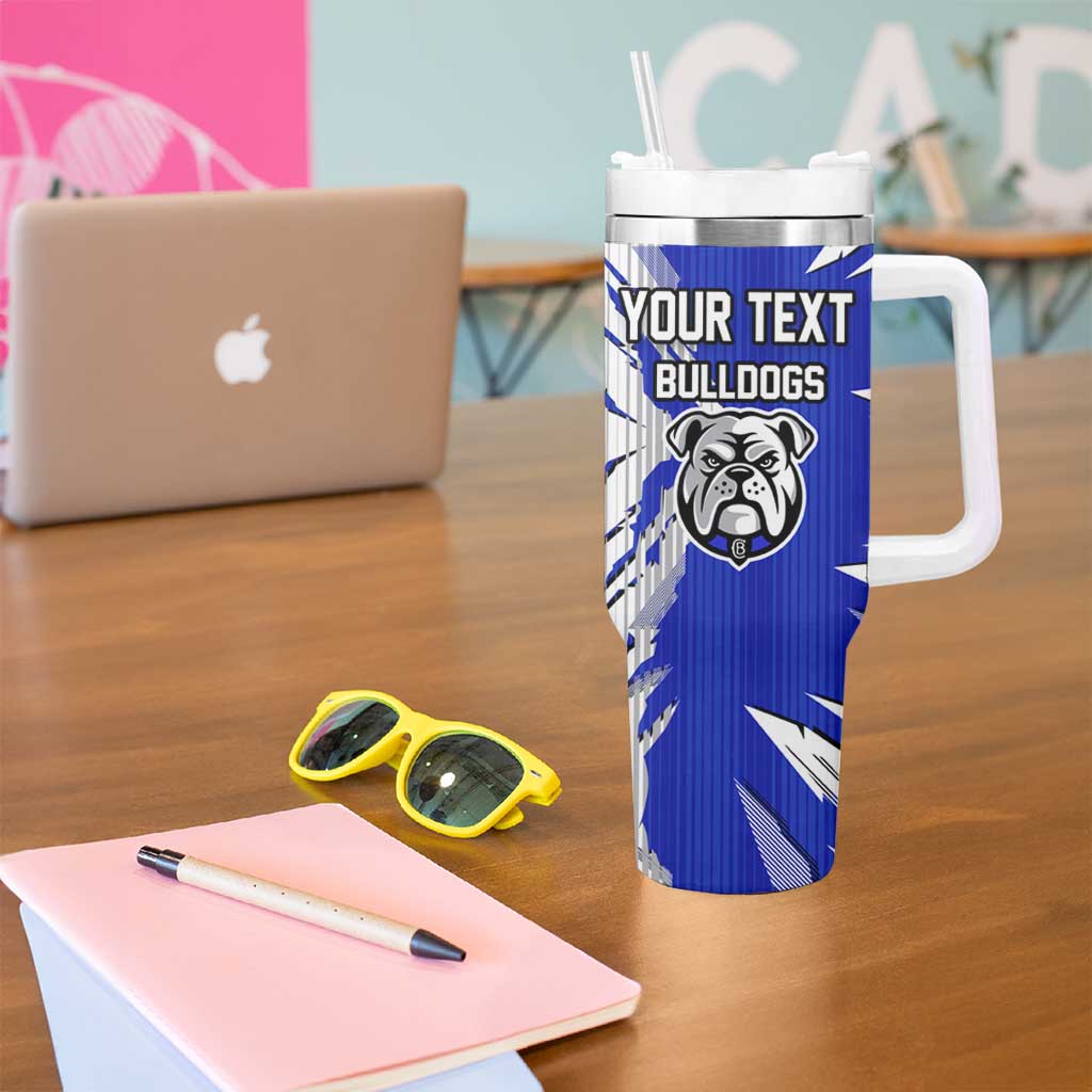 Personalized Canterbury Bulldogs Tumbler With Handle Dynamic Lightning Mascot Rugby Australia