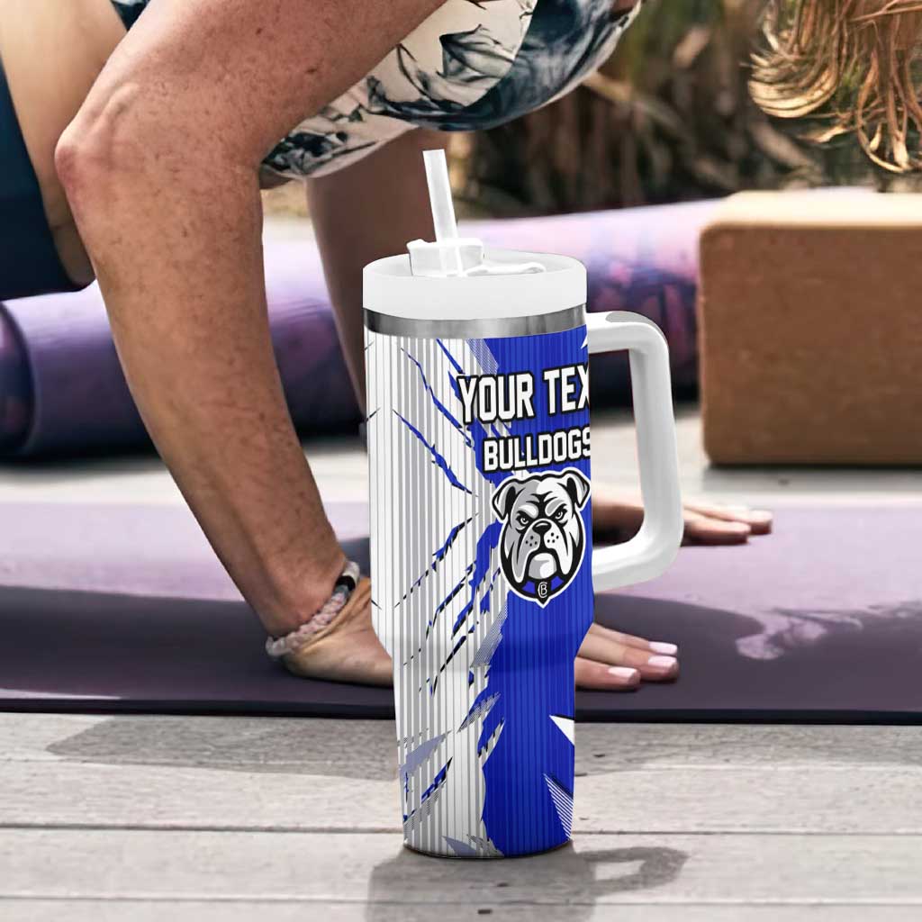 Personalized Canterbury Bulldogs Tumbler With Handle Dynamic Lightning Mascot Rugby Australia