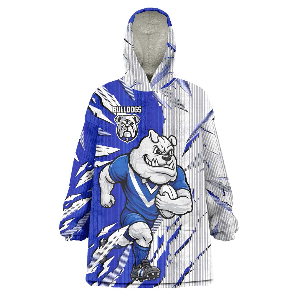 Personalized Canterbury Bulldogs Wearable Blanket Hoodie Dynamic Lightning Mascot Rugby Australia