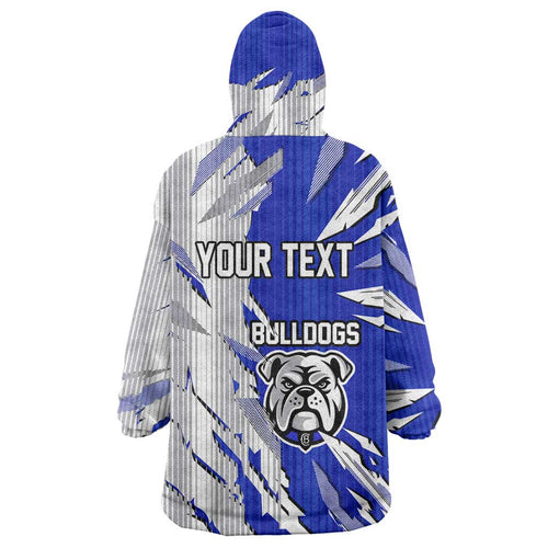 Personalized Canterbury Bulldogs Wearable Blanket Hoodie Dynamic Lightning Mascot Rugby Australia