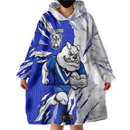 Personalized Canterbury Bulldogs Wearable Blanket Hoodie Dynamic Lightning Mascot Rugby Australia