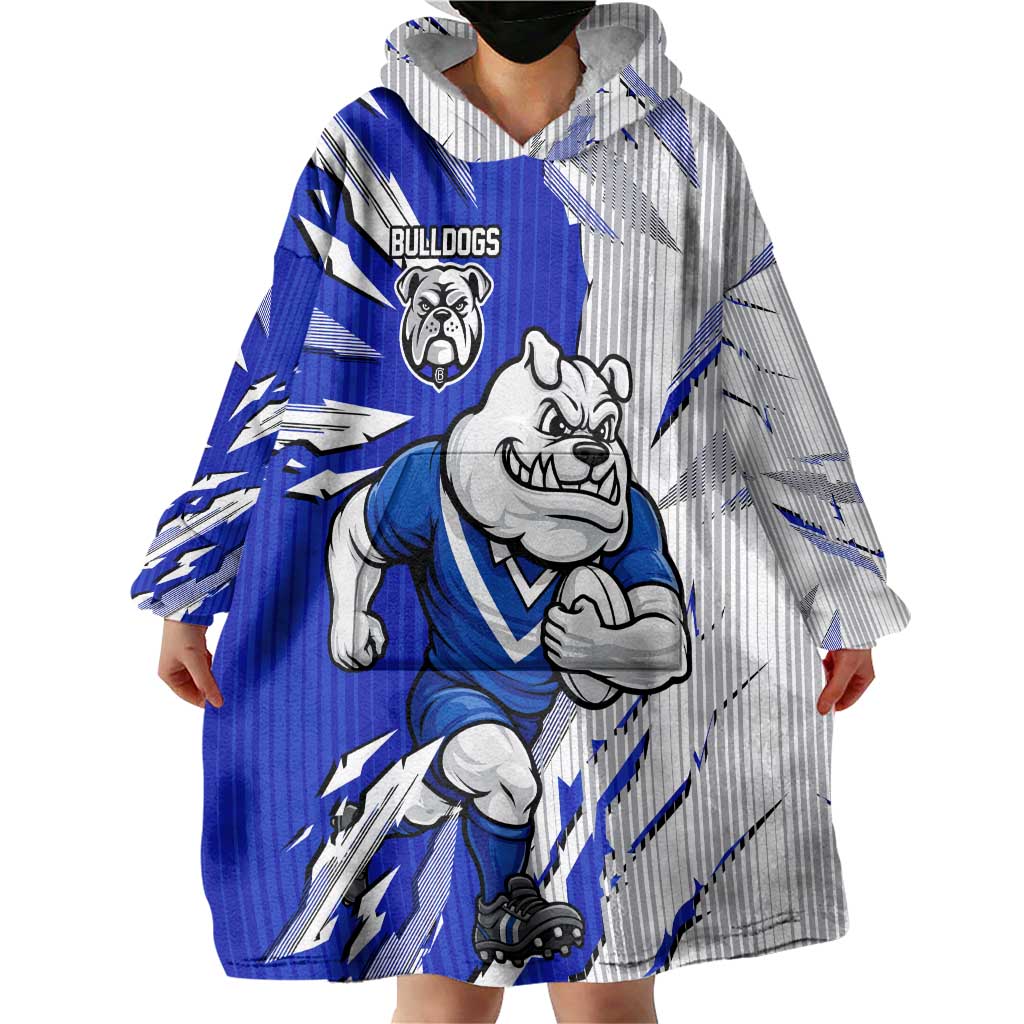 Personalized Canterbury Bulldogs Wearable Blanket Hoodie Dynamic Lightning Mascot Rugby Australia