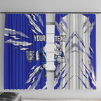 Personalized Canterbury Bulldogs Window Curtain Dynamic Lightning Mascot Rugby Australia