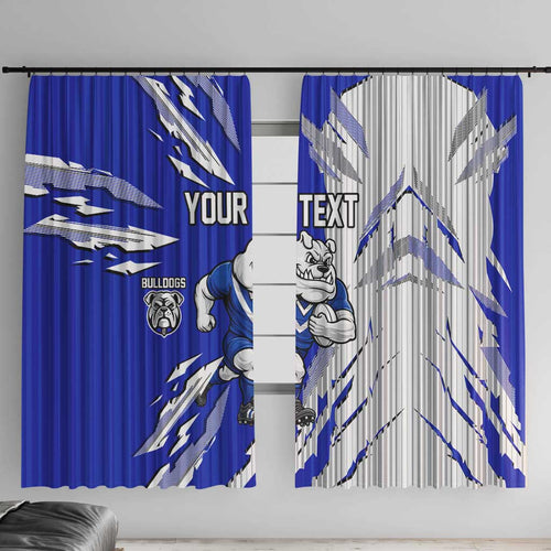 Personalized Canterbury Bulldogs Window Curtain Dynamic Lightning Mascot Rugby Australia