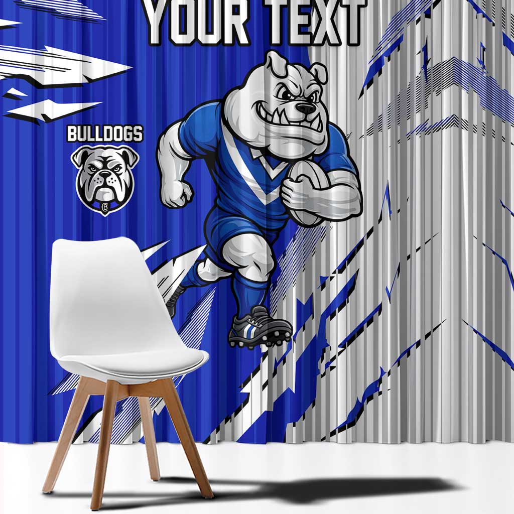 Personalized Canterbury Bulldogs Window Curtain Dynamic Lightning Mascot Rugby Australia