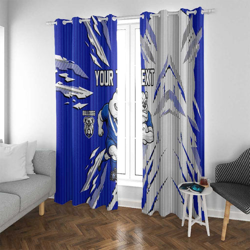 Personalized Canterbury Bulldogs Window Curtain Dynamic Lightning Mascot Rugby Australia