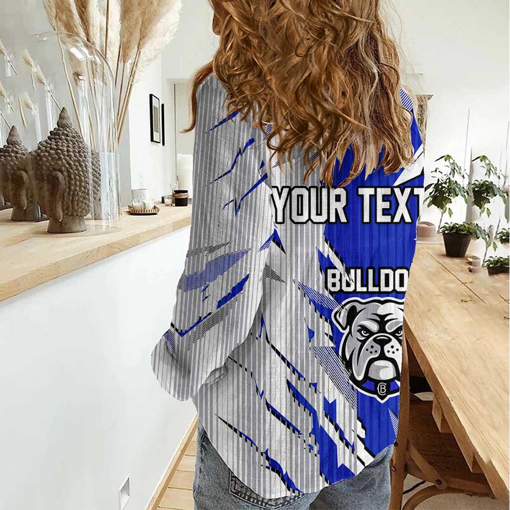 Personalized Canterbury Bulldogs Women Casual Shirt Dynamic Lightning Mascot Rugby Australia