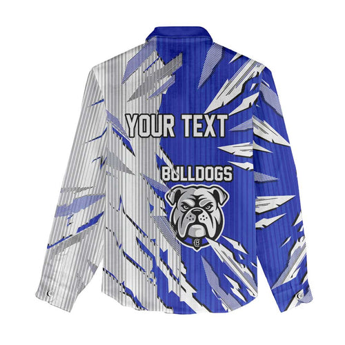 Personalized Canterbury Bulldogs Women Casual Shirt Dynamic Lightning Mascot Rugby Australia