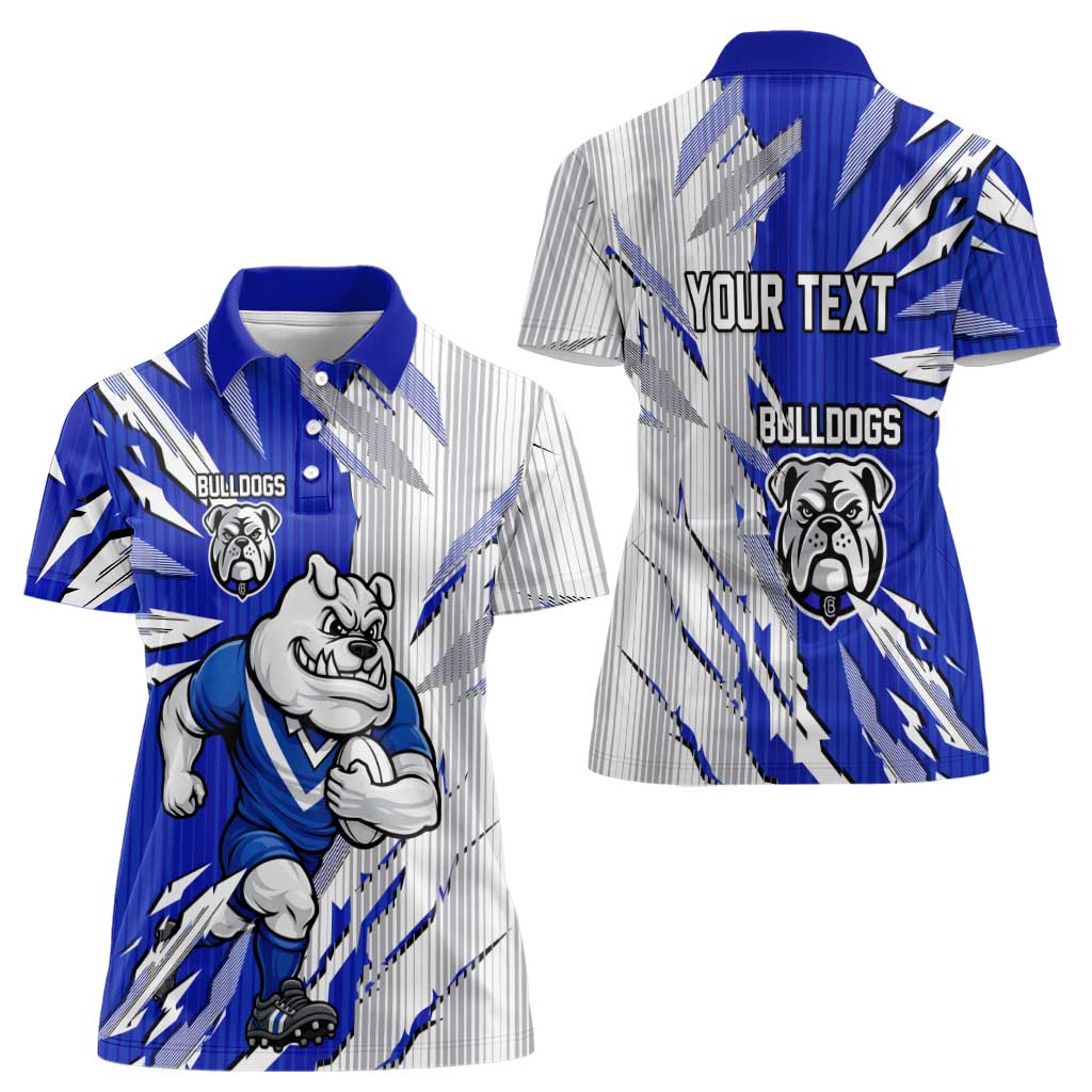 Personalized Canterbury Bulldogs Women Polo Shirt Dynamic Lightning Mascot Rugby Australia
