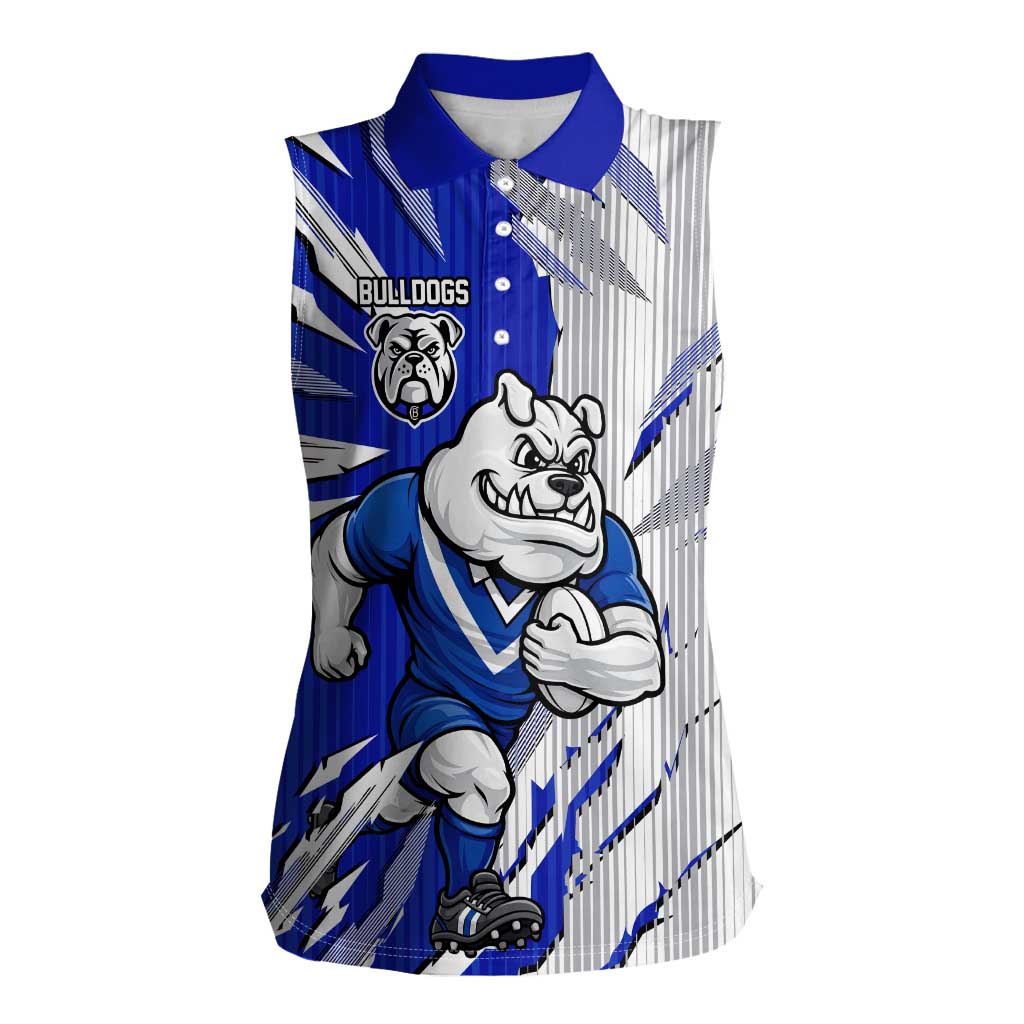 Personalized Canterbury Bulldogs Women Sleeveless Polo Shirt Dynamic Lightning Mascot Rugby Australia