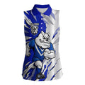 Personalized Canterbury Bulldogs Women Sleeveless Polo Shirt Dynamic Lightning Mascot Rugby Australia