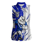 Personalized Canterbury Bulldogs Women Sleeveless Polo Shirt Dynamic Lightning Mascot Rugby Australia