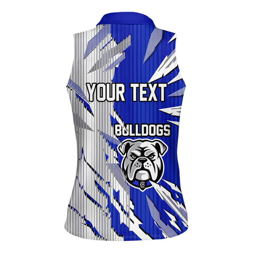 Personalized Canterbury Bulldogs Women Sleeveless Polo Shirt Dynamic Lightning Mascot Rugby Australia