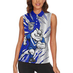 Personalized Canterbury Bulldogs Women Sleeveless Polo Shirt Dynamic Lightning Mascot Rugby Australia