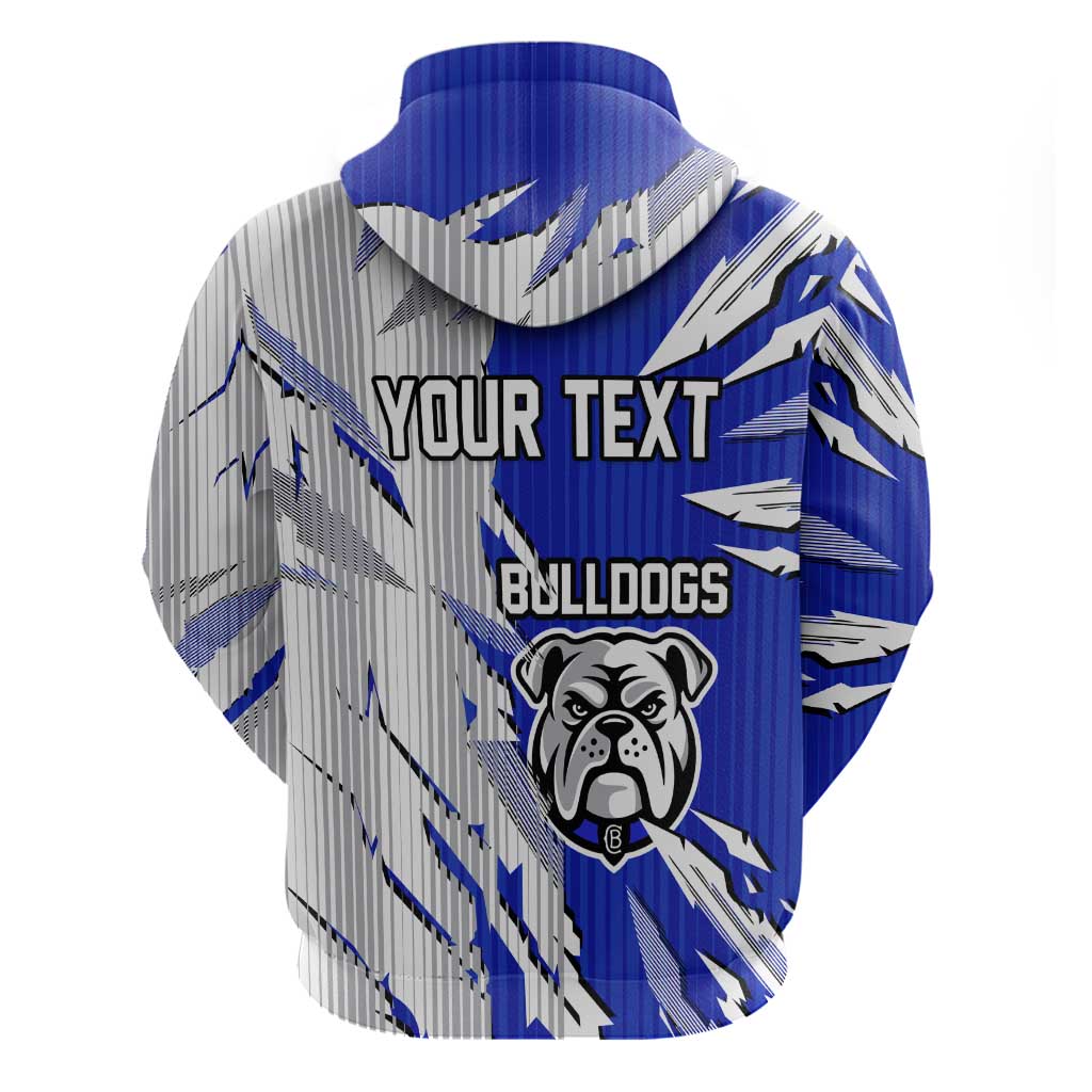 Personalized Canterbury Bulldogs Zip Hoodie Dynamic Lightning Mascot Rugby Australia