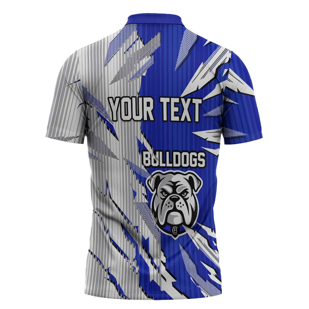 Personalized Canterbury Bulldogs Zipper Polo Shirt Dynamic Lightning Mascot Rugby Australia