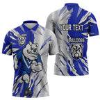 Personalized Canterbury Bulldogs Zipper Polo Shirt Dynamic Lightning Mascot Rugby Australia