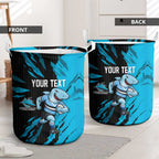 Personalized Cronulla Sharks Laundry Basket Dynamic Lightning Mascot Rugby Australia