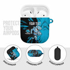 Personalized Cronulla Sharks AirPods Case Dynamic Lightning Mascot Rugby Australia