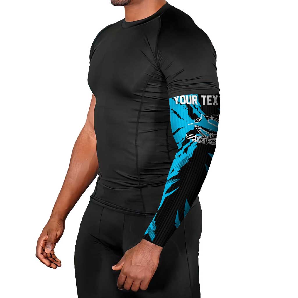 Personalized Cronulla Sharks Arm Sleeves Dynamic Lightning Mascot Rugby Australia