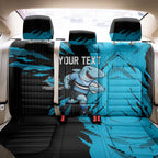Personalized Cronulla Sharks Back Car Seat Cover Dynamic Lightning Mascot Rugby Australia