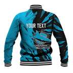 Personalized Cronulla Sharks Baseball Jacket Dynamic Lightning Mascot Rugby Australia