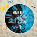 Personalized Cronulla Sharks Beach Blanket Dynamic Lightning Mascot Rugby Australia