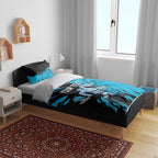Personalized Cronulla Sharks Bedding Set Dynamic Lightning Mascot Rugby Australia