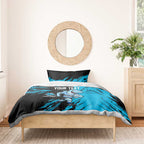 Personalized Cronulla Sharks Bedding Set Dynamic Lightning Mascot Rugby Australia