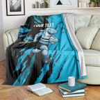 Personalized Cronulla Sharks Blanket Dynamic Lightning Mascot Rugby Australia
