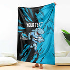 Personalized Cronulla Sharks Blanket Dynamic Lightning Mascot Rugby Australia