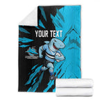 Personalized Cronulla Sharks Blanket Dynamic Lightning Mascot Rugby Australia