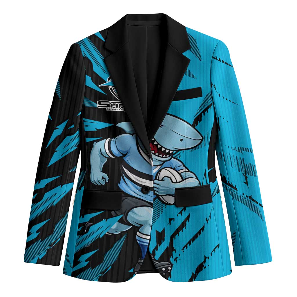 Personalized Cronulla Sharks Blazer Dynamic Lightning Mascot Rugby Australia