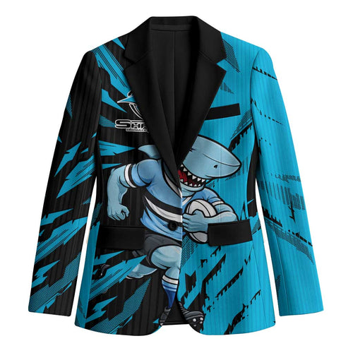 Personalized Cronulla Sharks Blazer Dynamic Lightning Mascot Rugby Australia