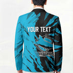 Personalized Cronulla Sharks Blazer Dynamic Lightning Mascot Rugby Australia