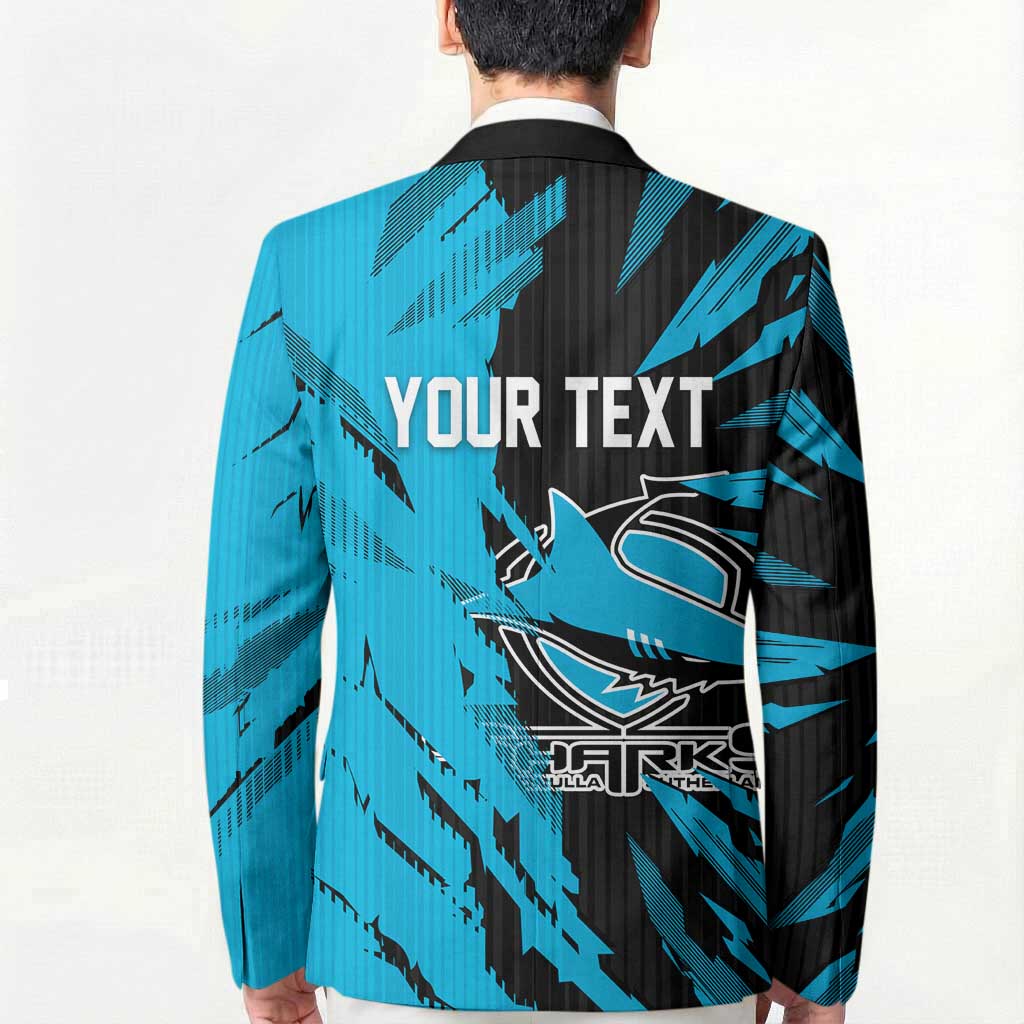 Personalized Cronulla Sharks Blazer Dynamic Lightning Mascot Rugby Australia