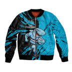 Personalized Cronulla Sharks Bomber Jacket Dynamic Lightning Mascot Rugby Australia