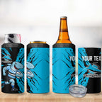 Personalized Cronulla Sharks 4 in 1 Can Cooler Tumbler Dynamic Lightning Mascot Rugby Australia