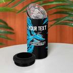 Personalized Cronulla Sharks 4 in 1 Can Cooler Tumbler Dynamic Lightning Mascot Rugby Australia