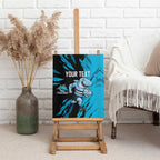 Personalized Cronulla Sharks Canvas Wall Art Dynamic Lightning Mascot Rugby Australia