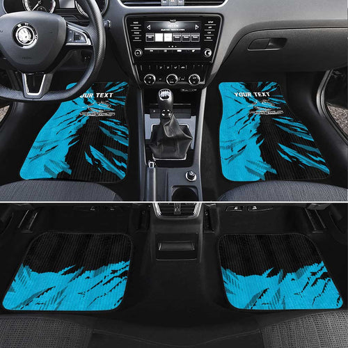 Personalized Cronulla Sharks Car Mats Dynamic Lightning Mascot Rugby Australia