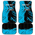 Personalized Cronulla Sharks Car Mats Dynamic Lightning Mascot Rugby Australia