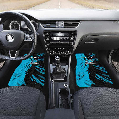 Personalized Cronulla Sharks Car Mats Dynamic Lightning Mascot Rugby Australia