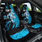 Personalized Cronulla Sharks Car Seat Cover Dynamic Lightning Mascot Rugby Australia