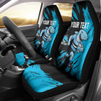 Personalized Cronulla Sharks Car Seat Cover Dynamic Lightning Mascot Rugby Australia