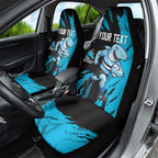 Personalized Cronulla Sharks Car Seat Cover Dynamic Lightning Mascot Rugby Australia