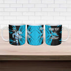 Personalized Cronulla Sharks Ceramic Mug Dynamic Lightning Mascot Rugby Australia