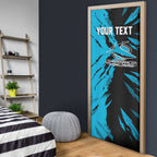 Personalized Cronulla Sharks Door Cover Dynamic Lightning Mascot Rugby Australia